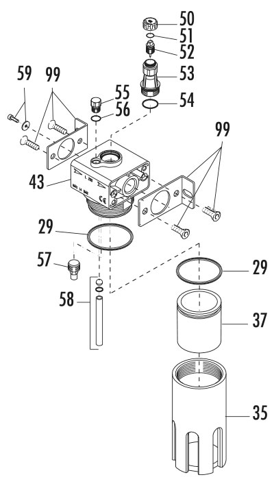 Oil mist lubricator with protection cup